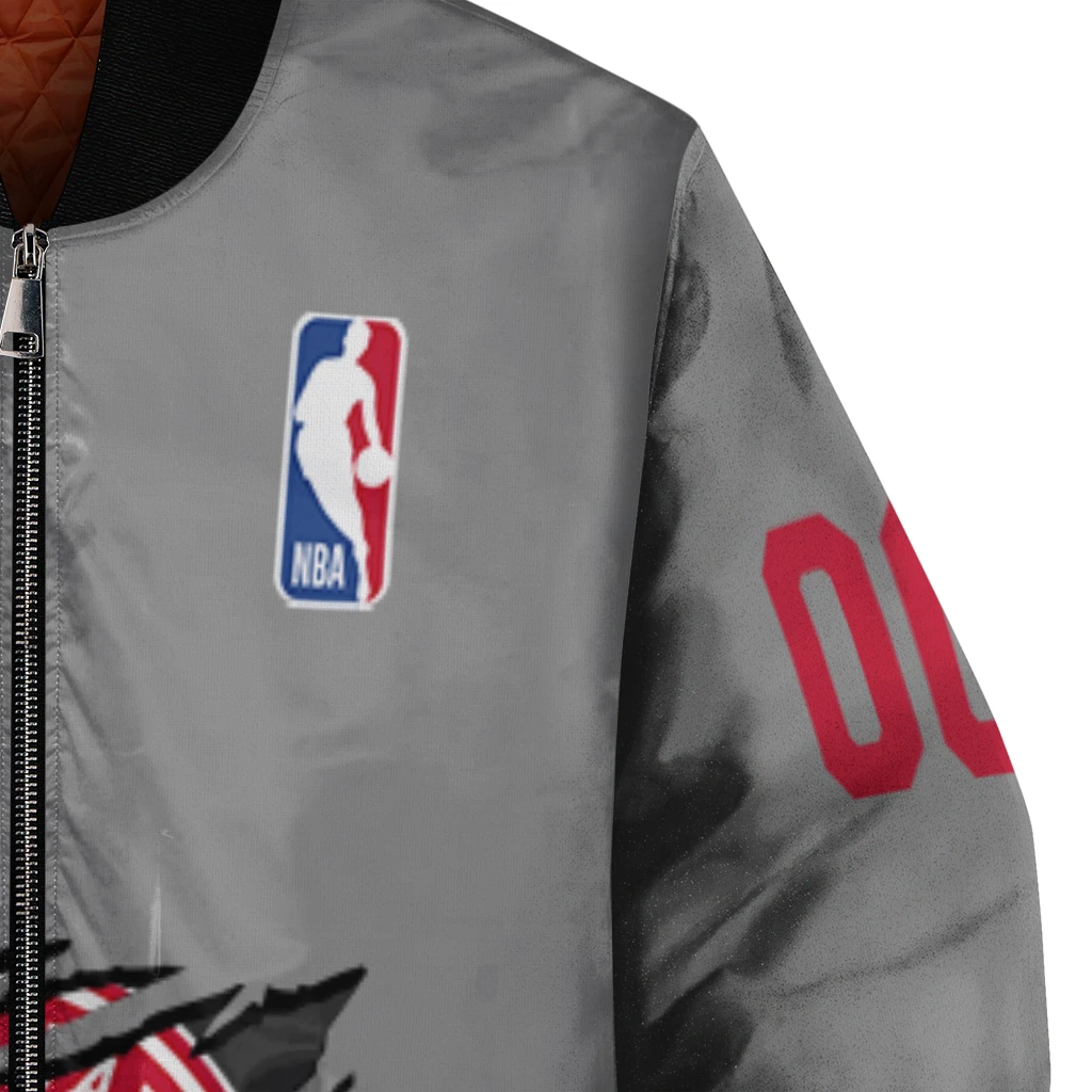 custom atlanta hawks claw accent grey bomber jacket premium grade custom atlanta hawks claw accent grey bomber jacket premium grade