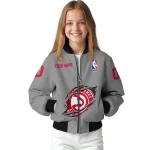 custom atlanta hawks claw accent grey bomber jacket best selling