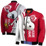 custom atlanta hawks snoopy head red bomber jacket best selling