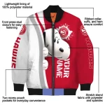 custom atlanta hawks snoopy head red bomber jacket best selling