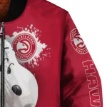 custom atlanta hawks snoopy head red bomber jacket best selling