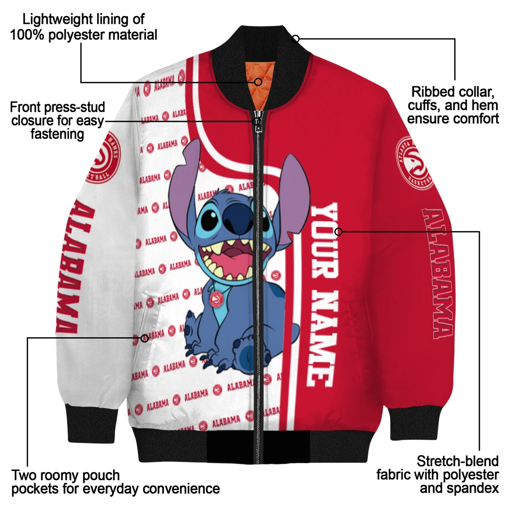 custom atlanta hawks stitch laughing red bomber jacket new arrival custom atlanta hawks stitch laughing red bomber jacket new arrival