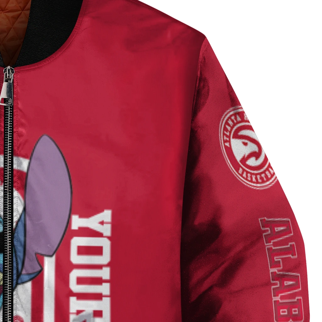custom atlanta hawks stitch laughing red bomber jacket premium grade custom atlanta hawks stitch laughing red bomber jacket premium grade
