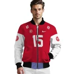custom atlanta hawks team patch red bomber jacket best selling