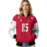 custom atlanta hawks team patch red bomber jacket best selling