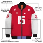 custom atlanta hawks team patch red bomber jacket best selling
