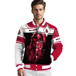 custom ball state cardinals reaper hands red black varsity jacket best selling