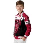 custom ball state cardinals reaper hands red black varsity jacket best selling