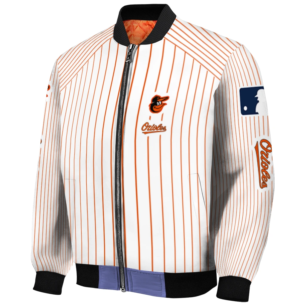 custom baltimore orioles athlete pinstripes white bomber jacket fashion forward custom baltimore orioles athlete pinstripes white bomber jacket fashion forward