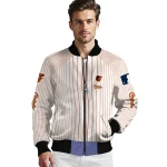 custom baltimore orioles athlete pinstripes white bomber jacket best selling