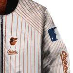 custom baltimore orioles athlete pinstripes white bomber jacket best selling