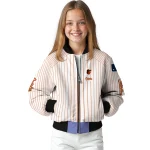 custom baltimore orioles athlete pinstripes white bomber jacket best selling