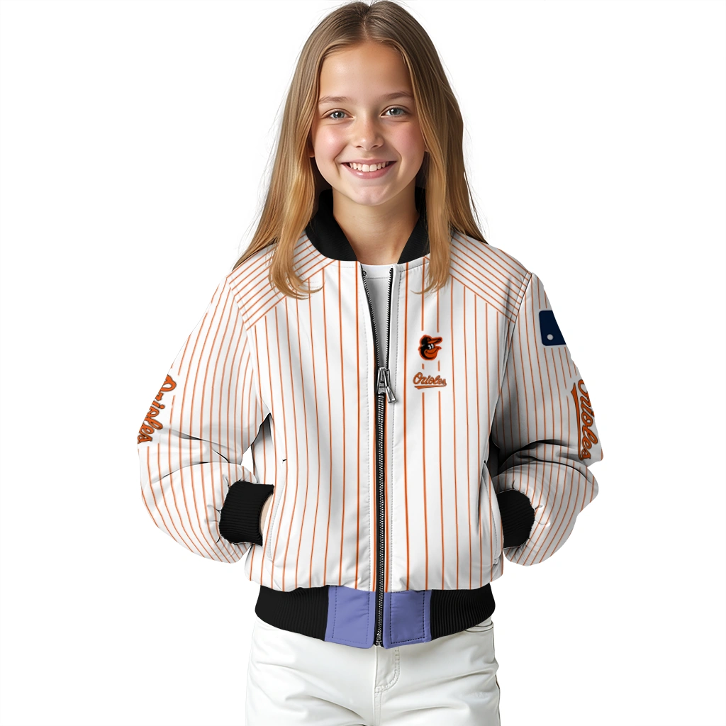 custom baltimore orioles athlete pinstripes white bomber jacket top rated custom baltimore orioles athlete pinstripes white bomber jacket top rated