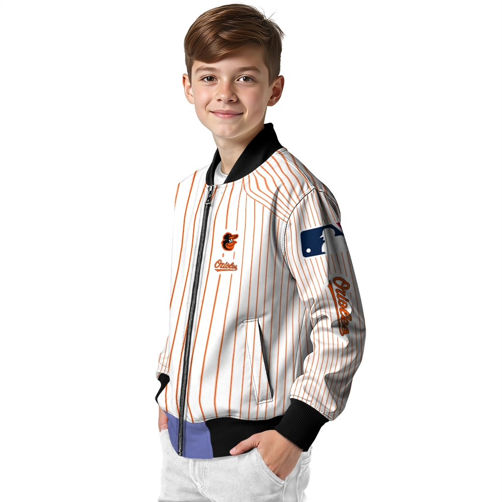 custom baltimore orioles athlete pinstripes white bomber jacket trendy custom baltimore orioles athlete pinstripes white bomber jacket trendy
