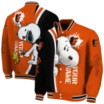 custom baltimore orioles snoopy head orange varsity jacket best selling