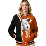 custom baltimore orioles snoopy head orange varsity jacket best selling