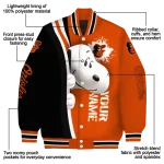 custom baltimore orioles snoopy head orange varsity jacket best selling