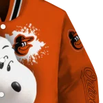 custom baltimore orioles snoopy head orange varsity jacket best selling