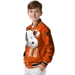 custom baltimore orioles snoopy head orange varsity jacket best selling