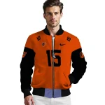 custom baltimore orioles team patch orange bomber jacket best selling