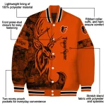 custom baltimore orioles tribal deer art orange varsity jacket best selling