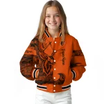 custom baltimore orioles tribal deer art orange varsity jacket best selling