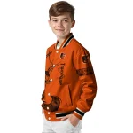 custom baltimore orioles tribal deer art orange varsity jacket best selling