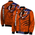 custom baltimore orioles us flag claws orange bomber jacket best selling