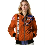 custom baltimore orioles us flag claws orange bomber jacket best selling