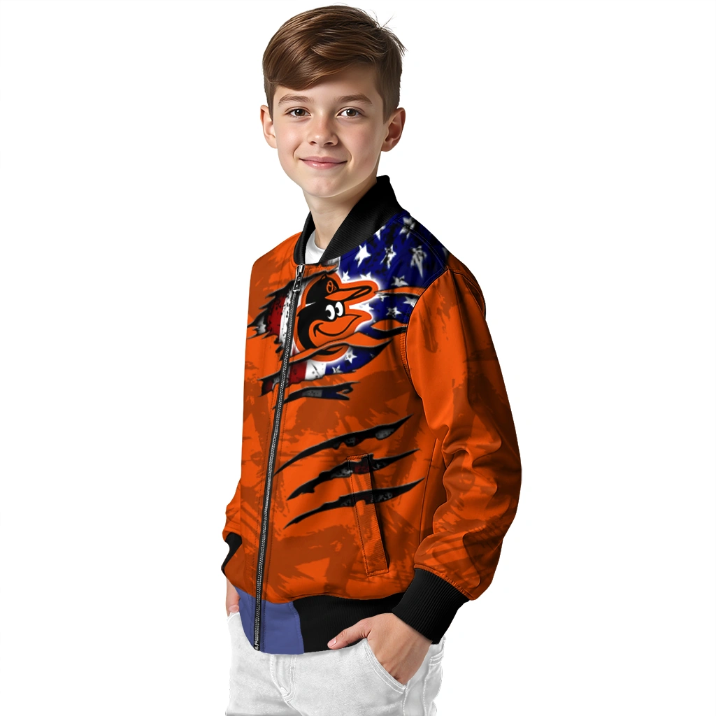 custom baltimore orioles us flag claws orange bomber jacket trendy custom baltimore orioles us flag claws orange bomber jacket trendy
