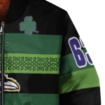 custom baltimore ravens clover green lines green black bomber jacket best selling