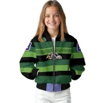 custom baltimore ravens clover green lines green black bomber jacket best selling