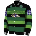 custom baltimore ravens clover green lines green black varsity jacket best selling