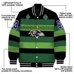 custom baltimore ravens clover green lines green black varsity jacket best selling