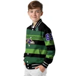 custom baltimore ravens clover green lines green black varsity jacket best selling