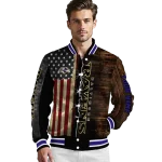 custom baltimore ravens flag wood brown varsity jacket best selling