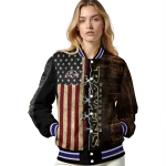 custom baltimore ravens flag wood brown varsity jacket best selling
