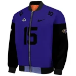 custom baltimore ravens team patch purple bomber jacket best selling