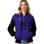 custom baltimore ravens team patch purple bomber jacket best selling