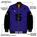 custom baltimore ravens team patch purple bomber jacket best selling