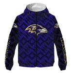 custom baltimore ravens trellis mesh purple windbreaker jacket best selling
