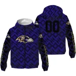 custom baltimore ravens trellis mesh purple windbreaker jacket best selling