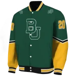 custom baylor bears chevron style green varsity jacket best selling