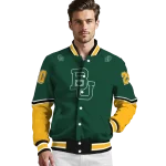 custom baylor bears chevron style green varsity jacket best selling