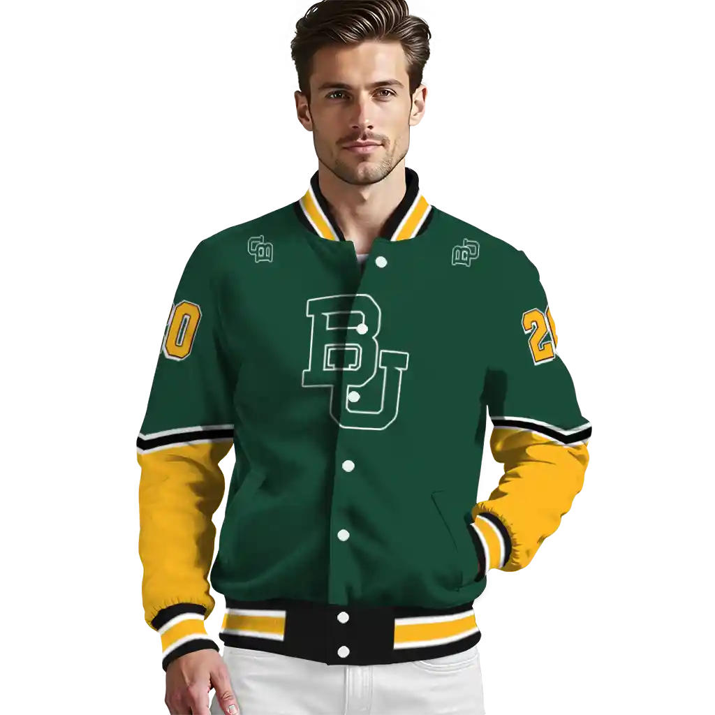 custom baylor bears chevron style green varsity jacket high quality custom baylor bears chevron style green varsity jacket high quality