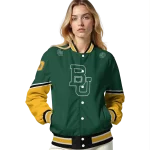 custom baylor bears chevron style green varsity jacket best selling