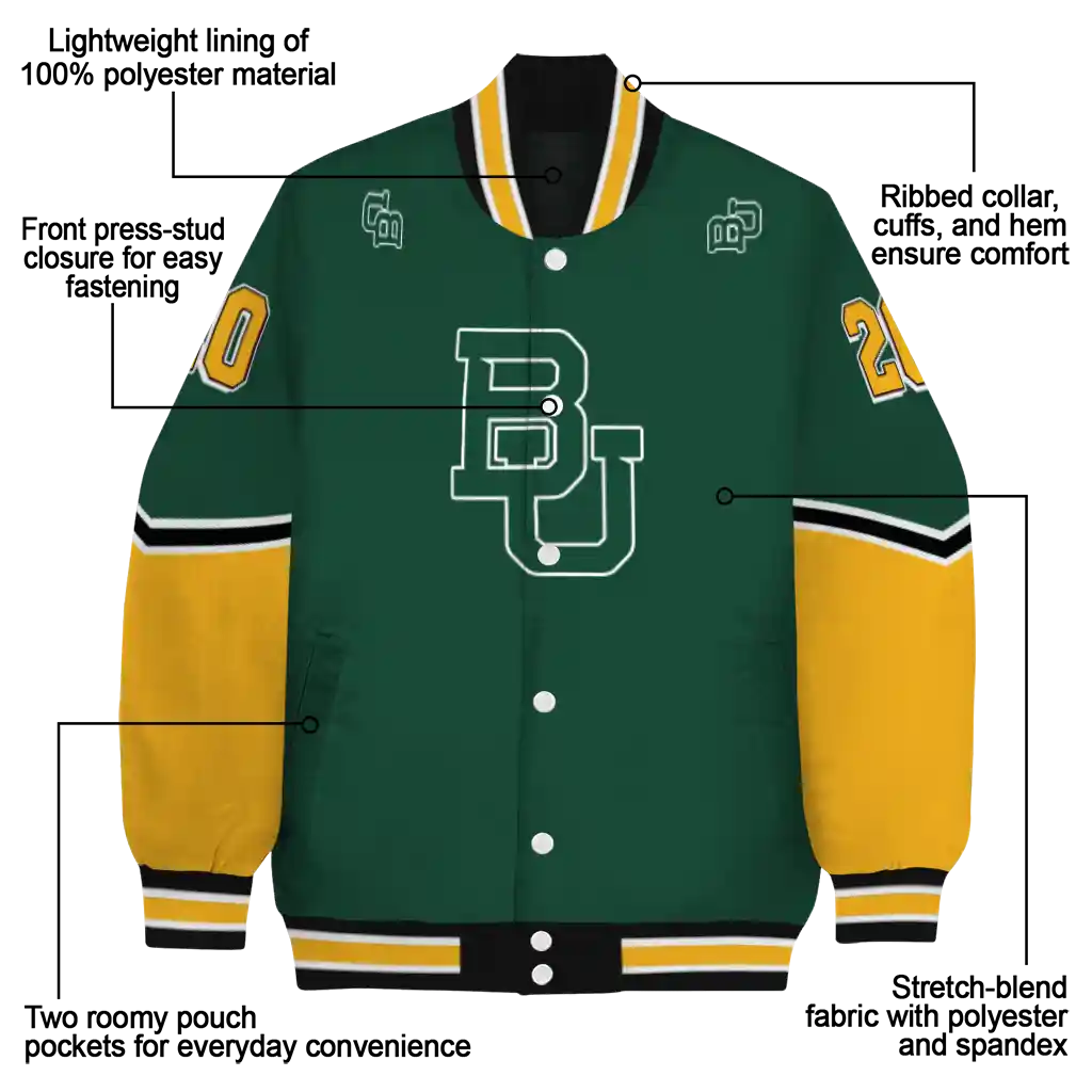 custom baylor bears chevron style green varsity jacket new arrival custom baylor bears chevron style green varsity jacket new arrival