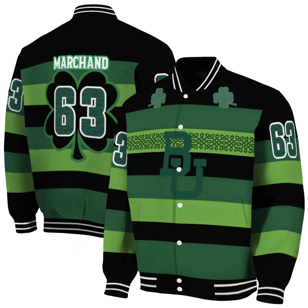 custom baylor bears clover green lines green black varsity jacket fashion forward custom baylor bears clover green lines green black varsity jacket fashion forward