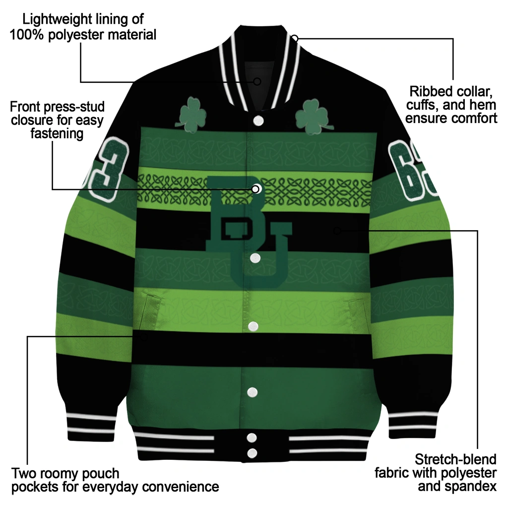 custom baylor bears clover green lines green black varsity jacket new arrival custom baylor bears clover green lines green black varsity jacket new arrival
