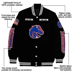 custom boise state broncos american flag skull black varsity jacket best selling